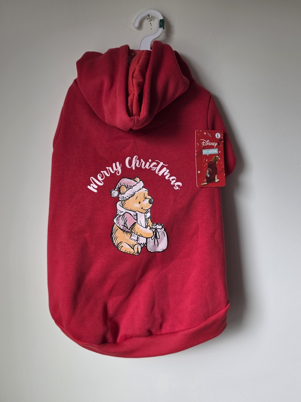Disney Merry Christmas Winnie The Pooh Large Pet Hoodie